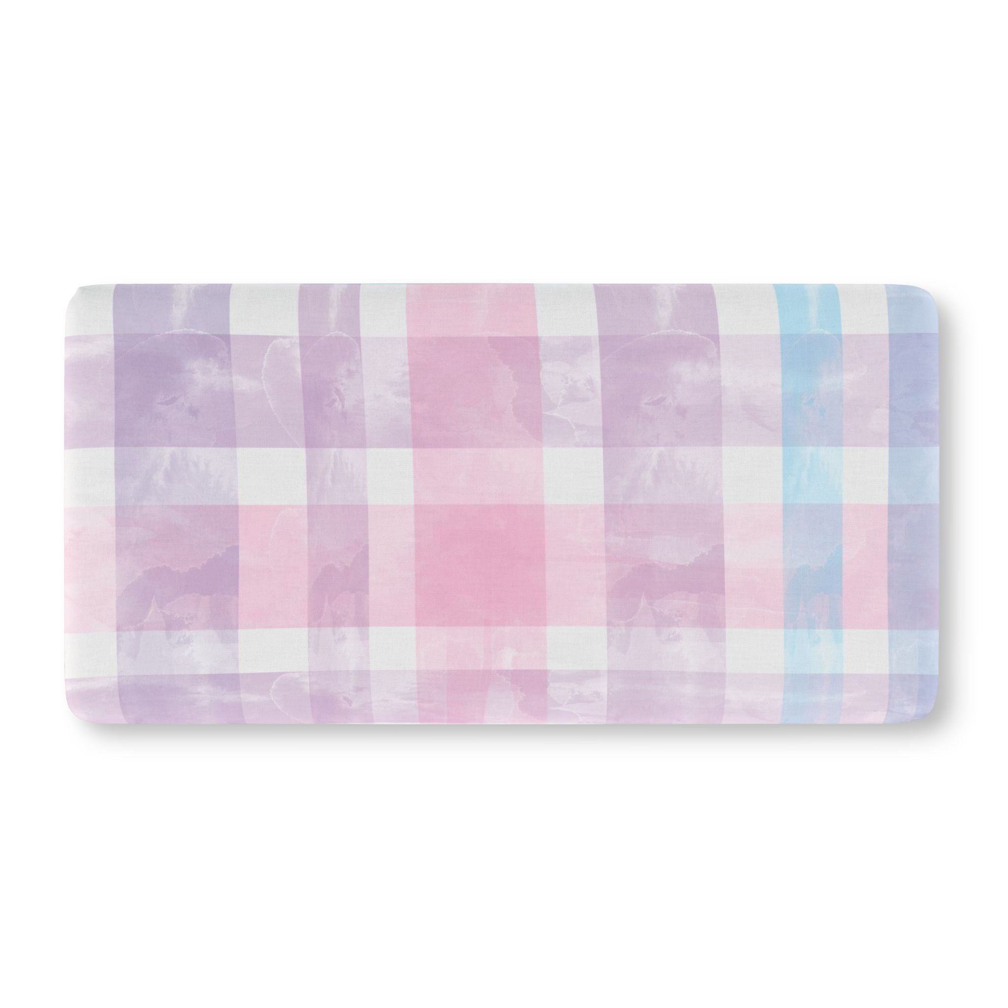 Pastel Plaid Fitted Crib Sheet