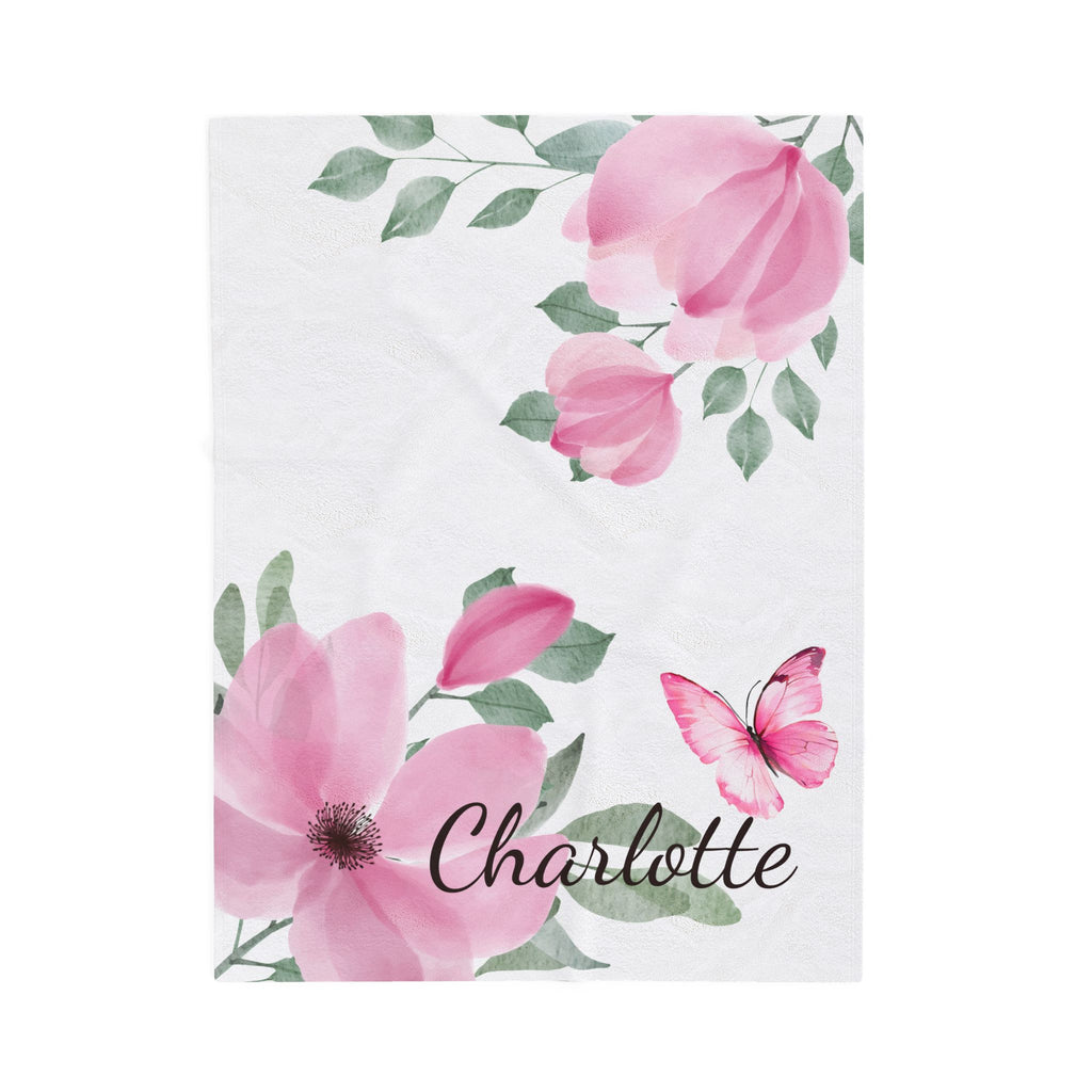 Pink Blossom Personalized Throw Blanket