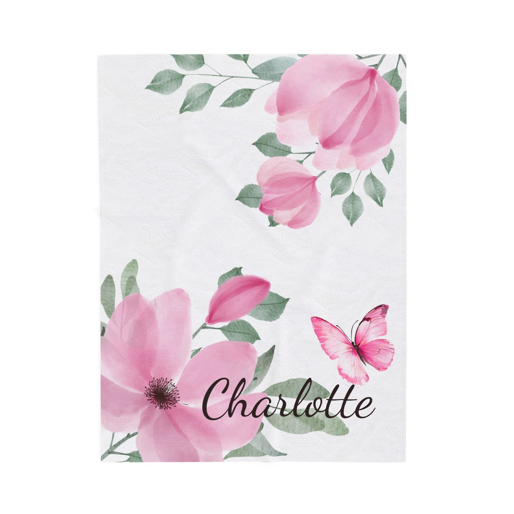 Pink Blossom Personalized Throw Blanket