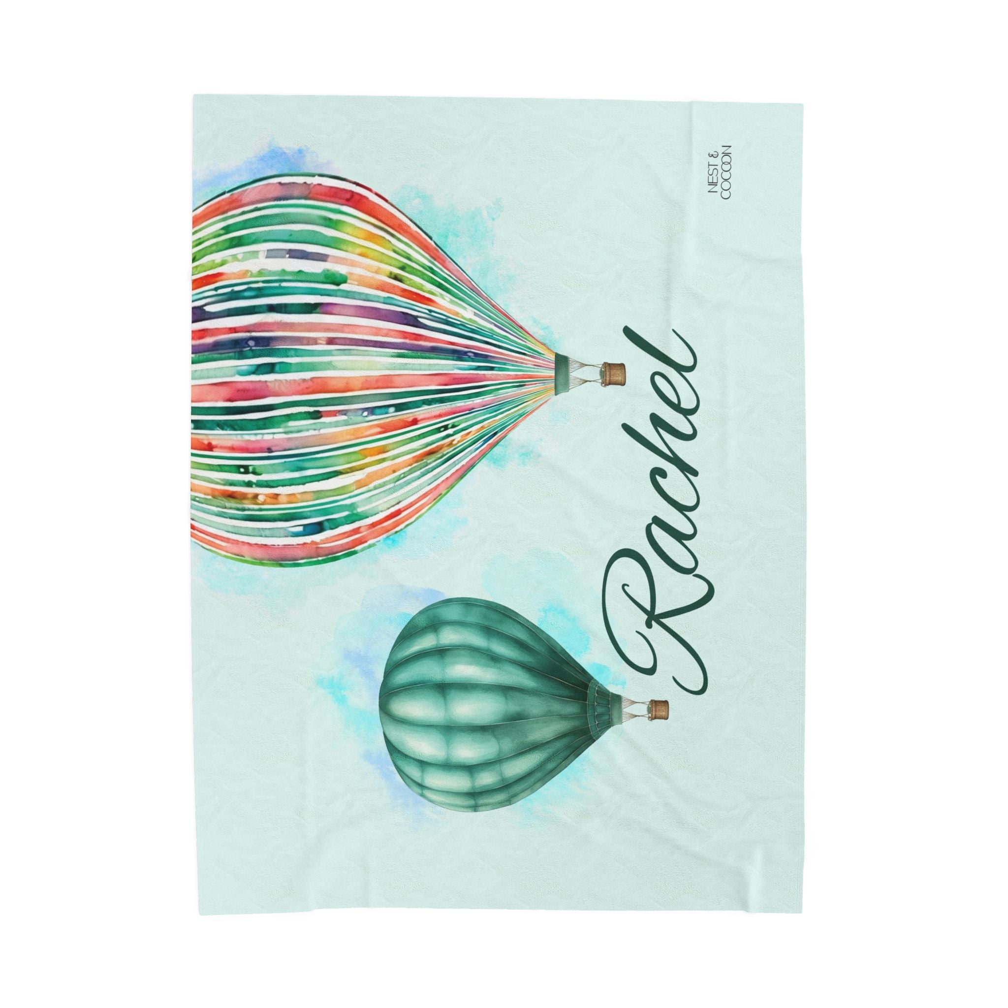 Personalized Watercolor Rainbow Blanket