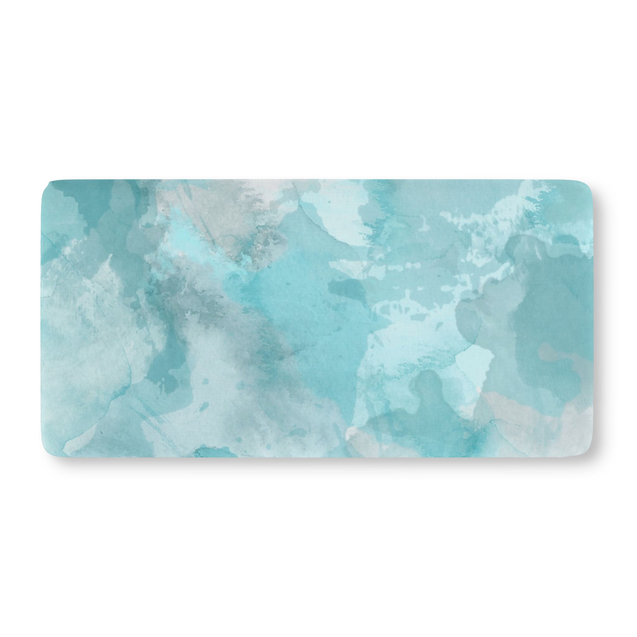 Blue Watercolor Fitted Crib Sheet
