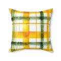 Citrus Sunshine Plaid Accent Pillow