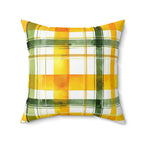 Citrus Sunshine Plaid Accent Pillow