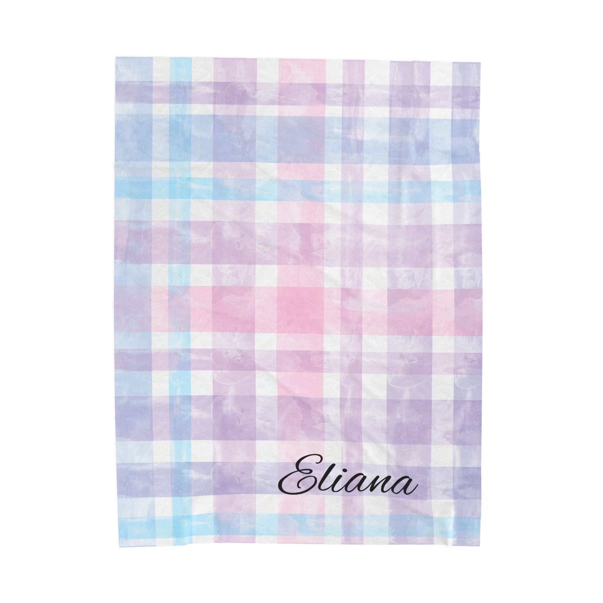 Pastel Plaid Personalized Throw Blanket