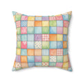 Patchwork Train Pattern Accent Pillow