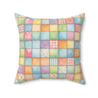 Patchwork Train Pattern Accent Pillow
