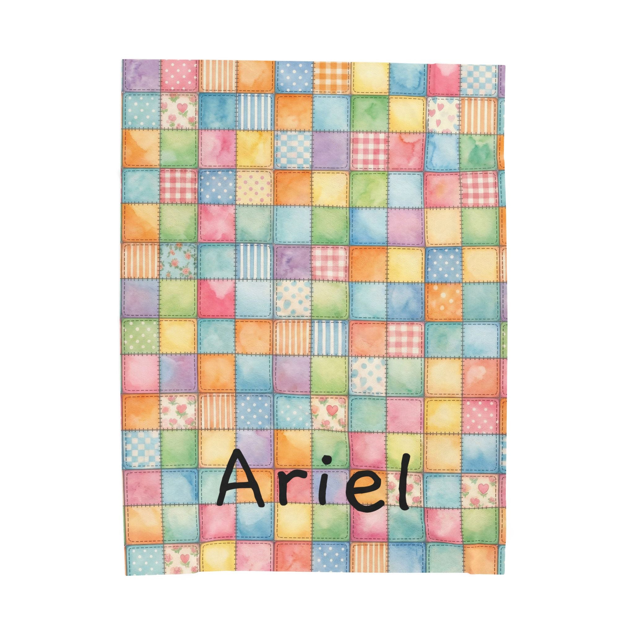 Patchwork Train Pattern Personalized Throw Blanket