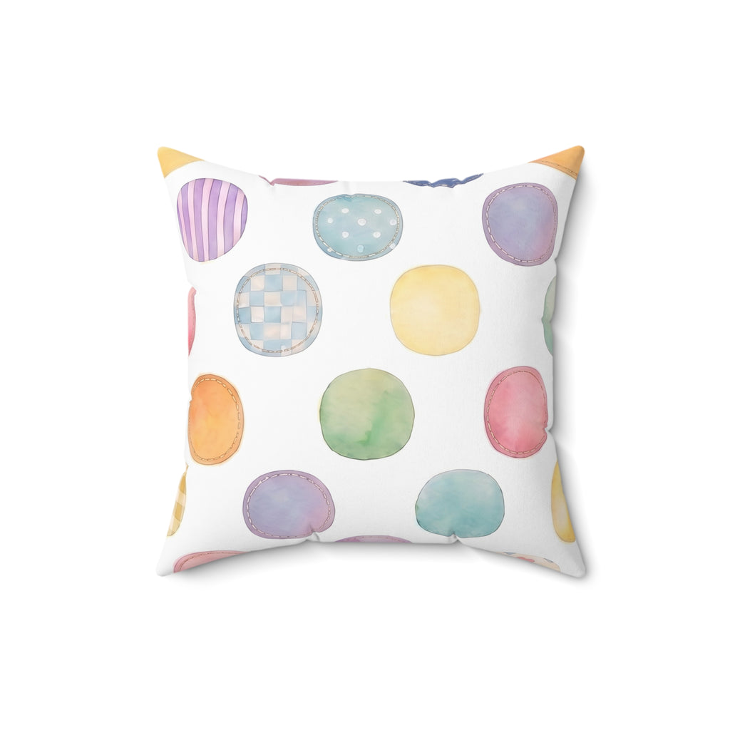 Patchwork Train Polka Dot Accent Pillow