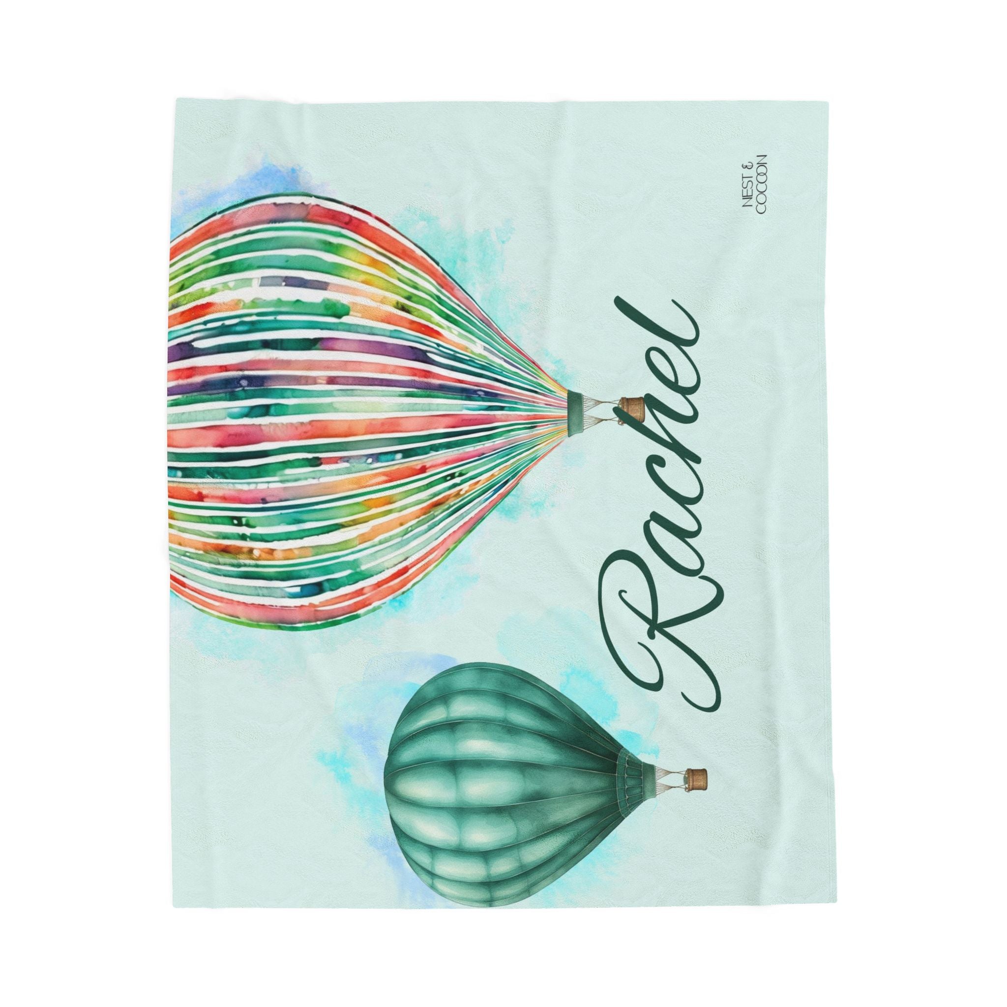 Personalized Watercolor Rainbow Blanket