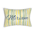 Personalized Citrus Sunshine Stripe 14" by 20" Accent Pillow