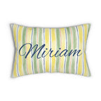 Personalized Citrus Sunshine Stripe 14" by 20" Accent Pillow