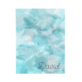 Blue Watercolor Personalized Throw Blanket