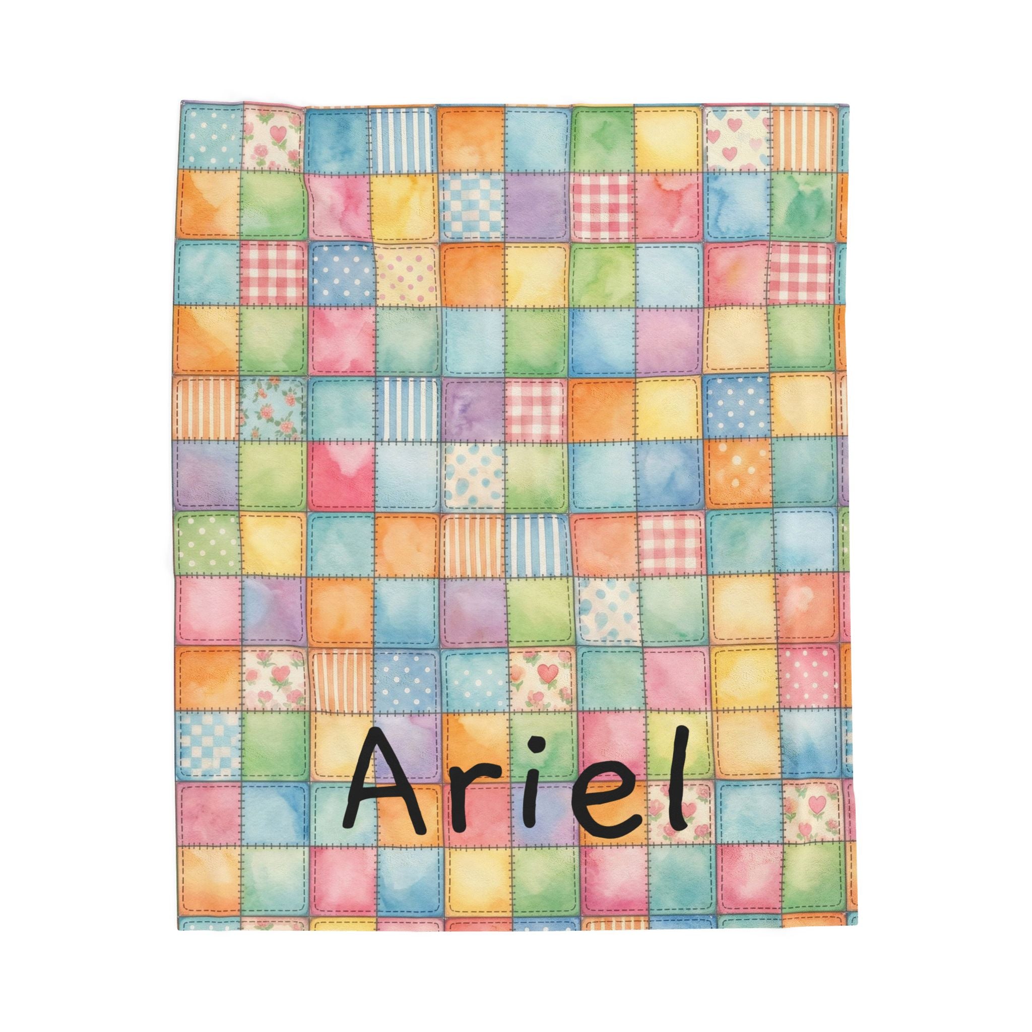 Patchwork Train Pattern Personalized Throw Blanket