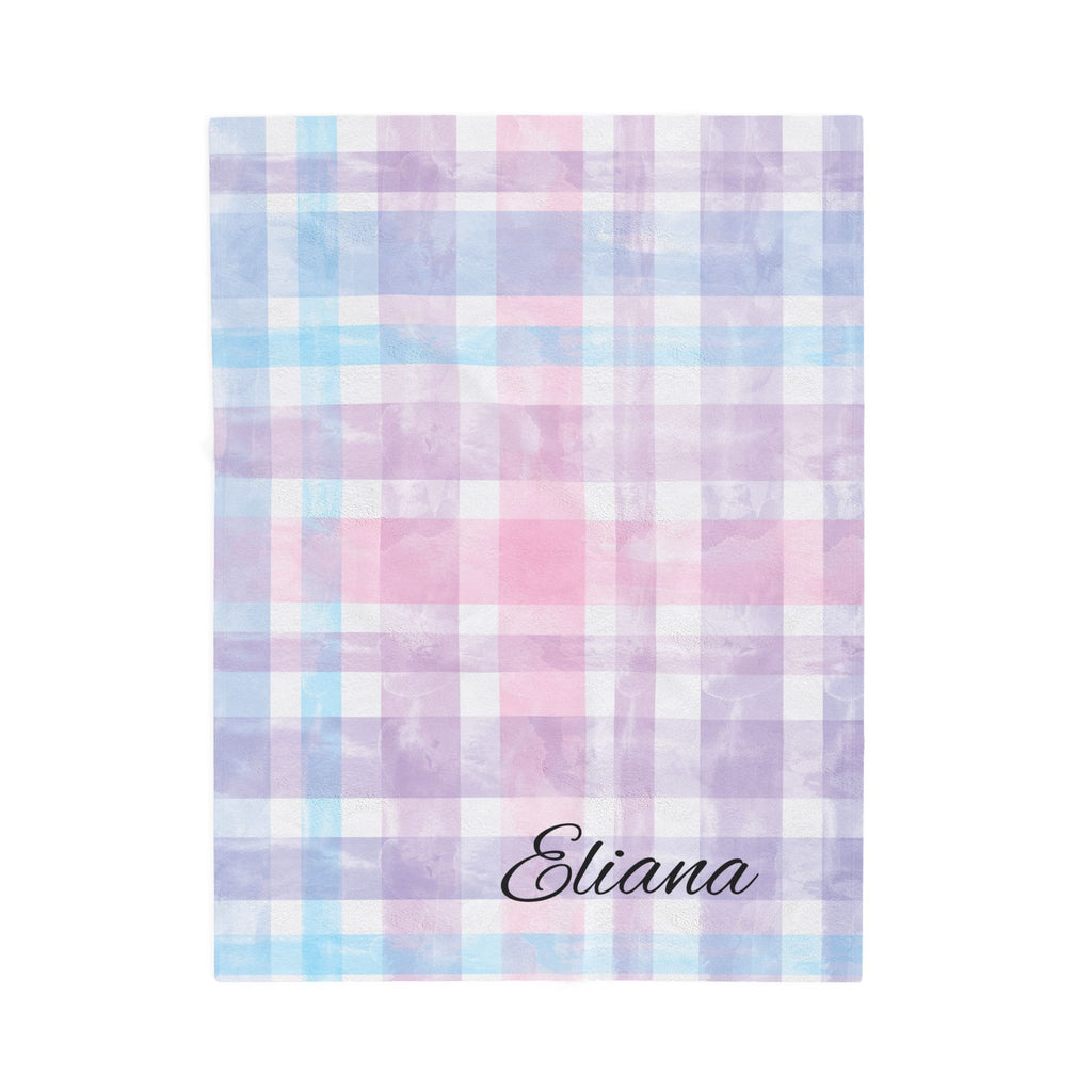 Pastel Plaid Personalized Throw Blanket