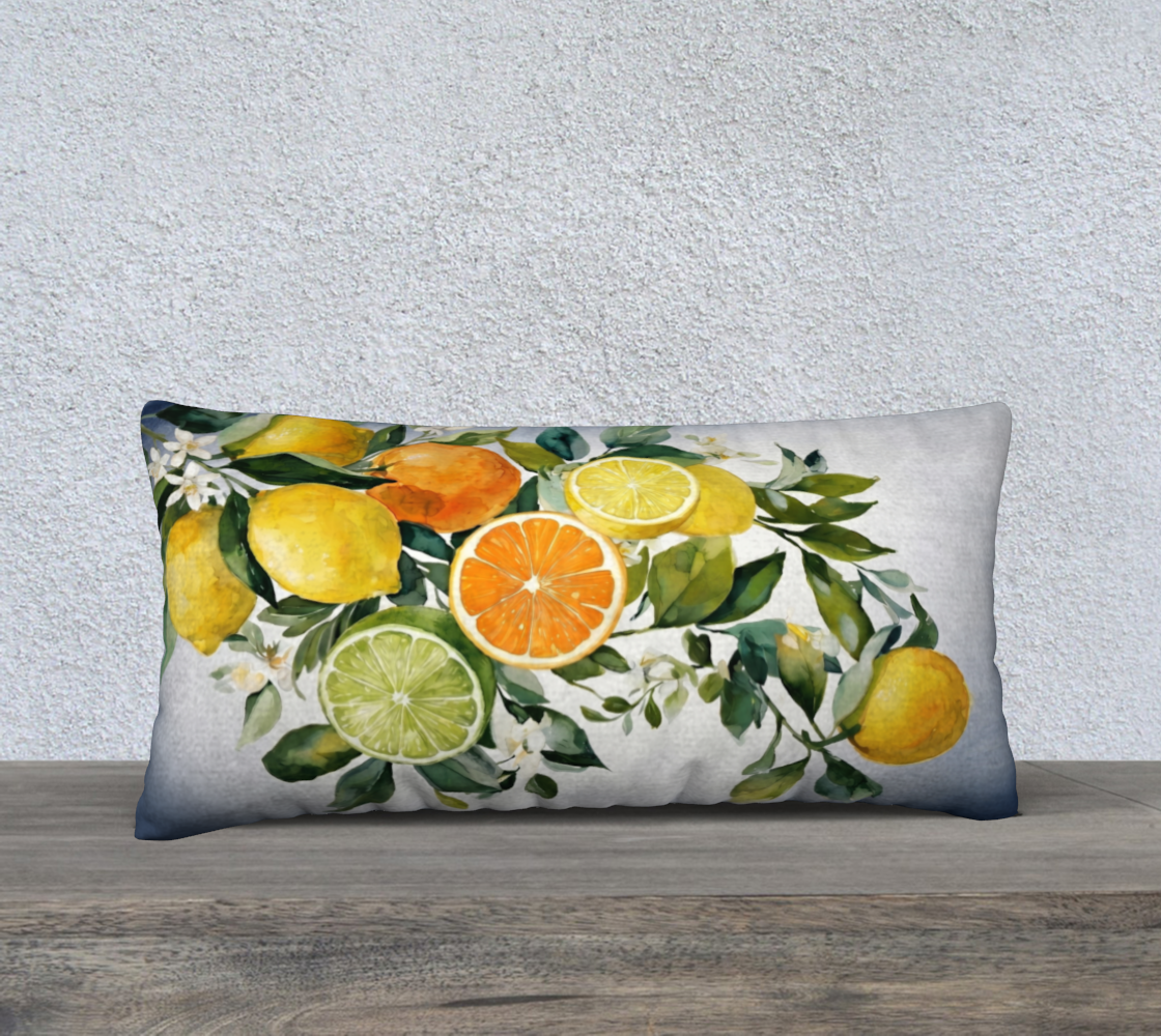 Citrus Grove 24" by 12" Velvet Throw Pillow