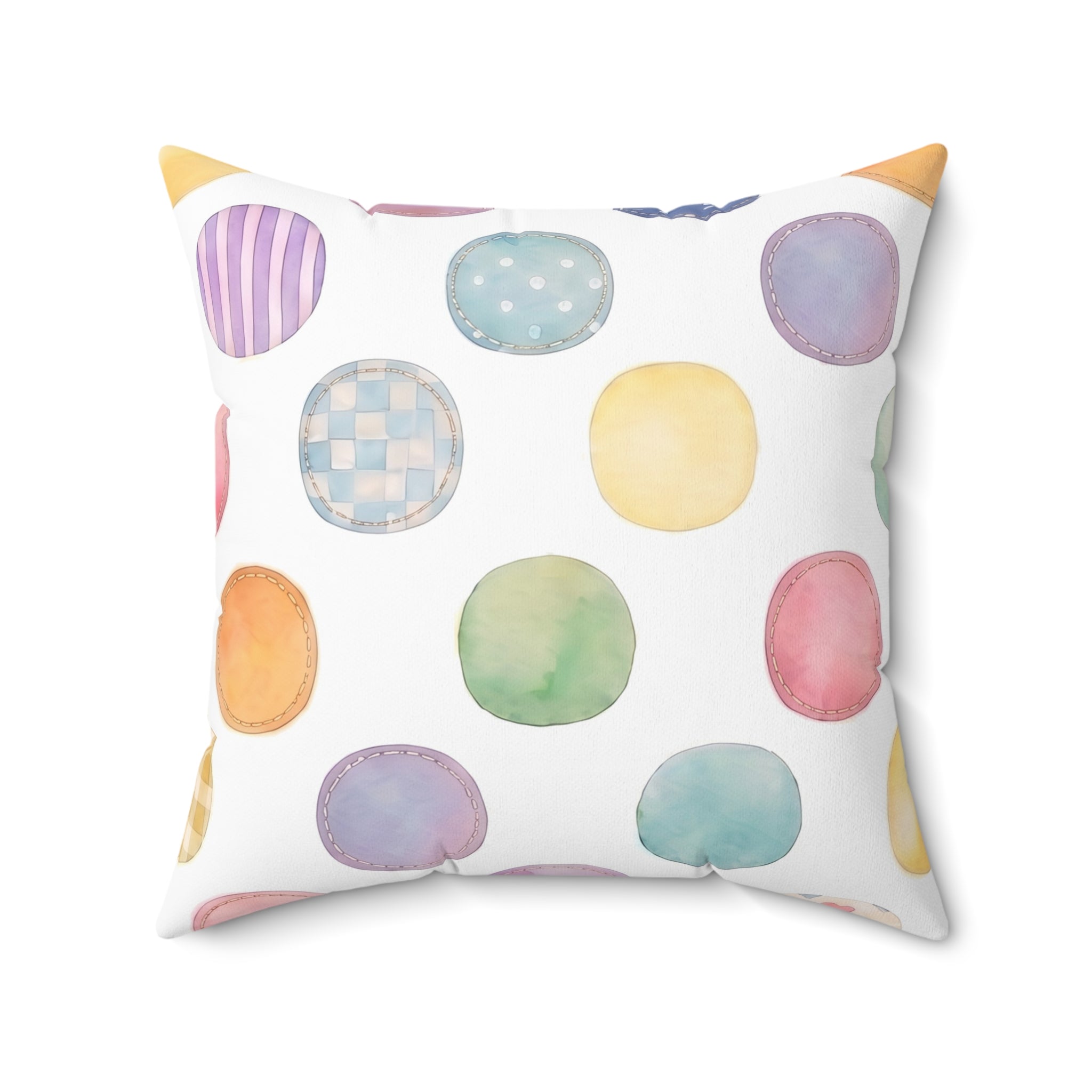 Patchwork Train Polka Dot Accent Pillow