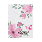 Personalized Pink Blossom Throw Blanket