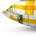 Citrus Sunshine Plaid Accent Pillow