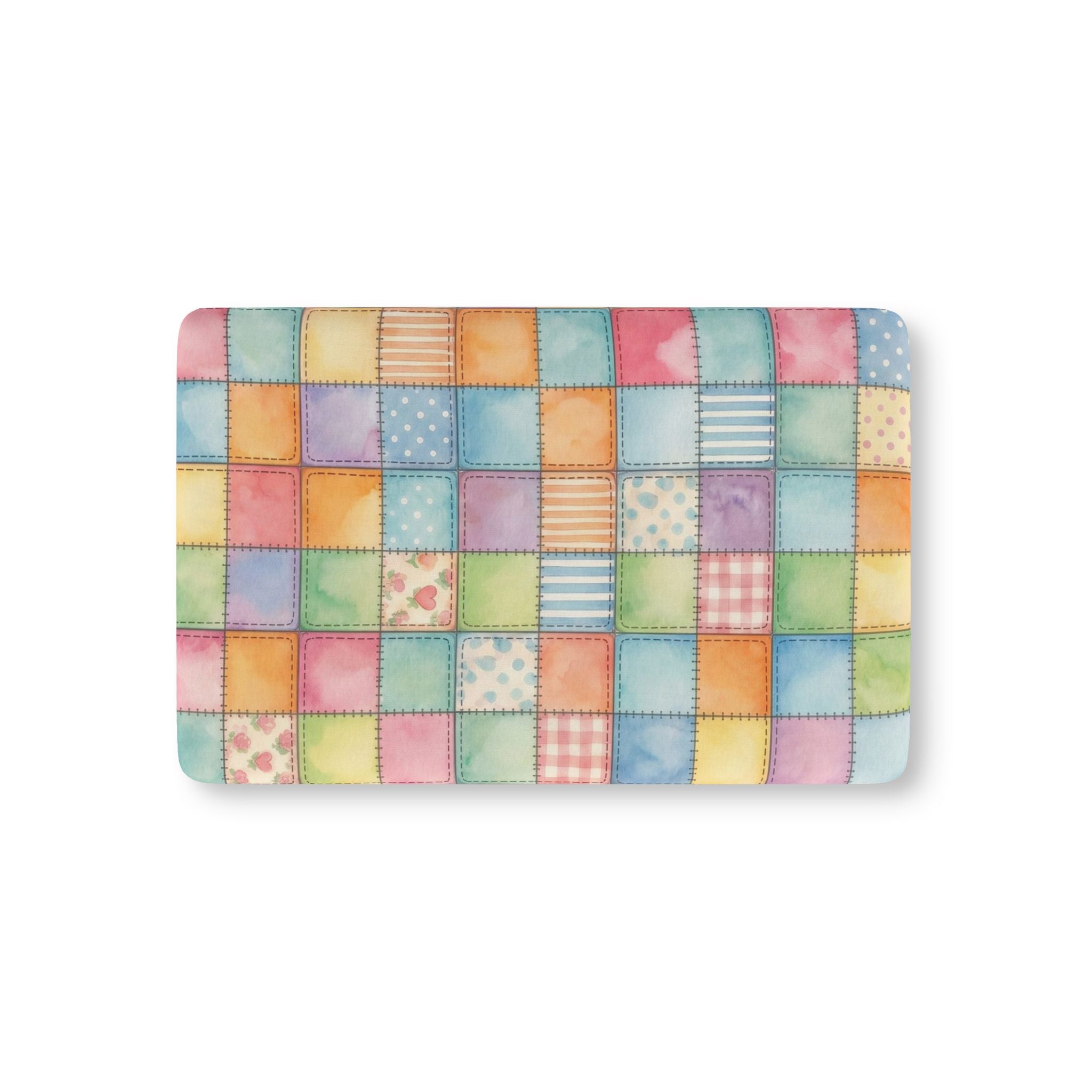 Patchwork Train Pattern Fitted Crib Sheet