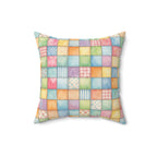 Patchwork Train Pattern Accent Pillow