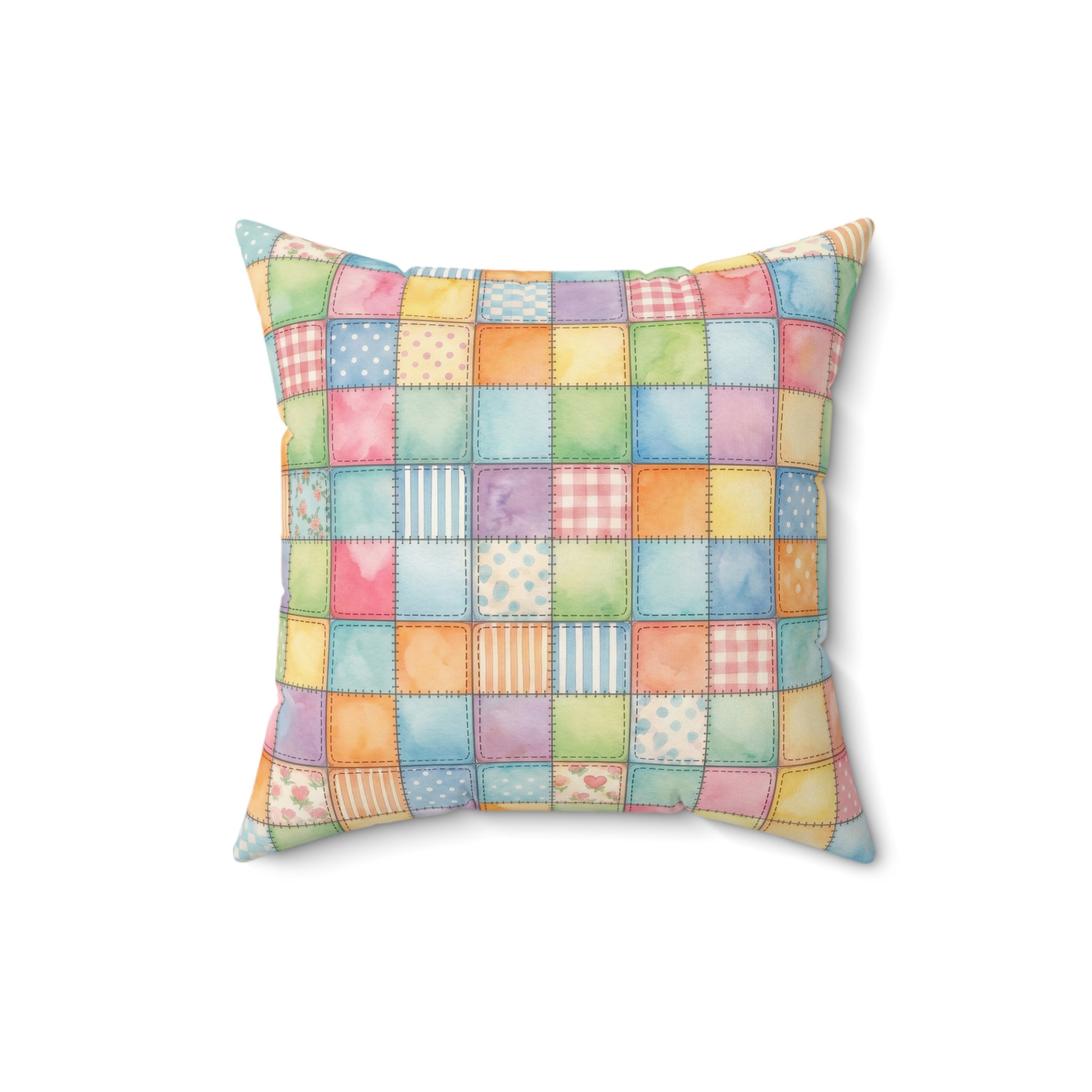 Patchwork Train Pattern Accent Pillow