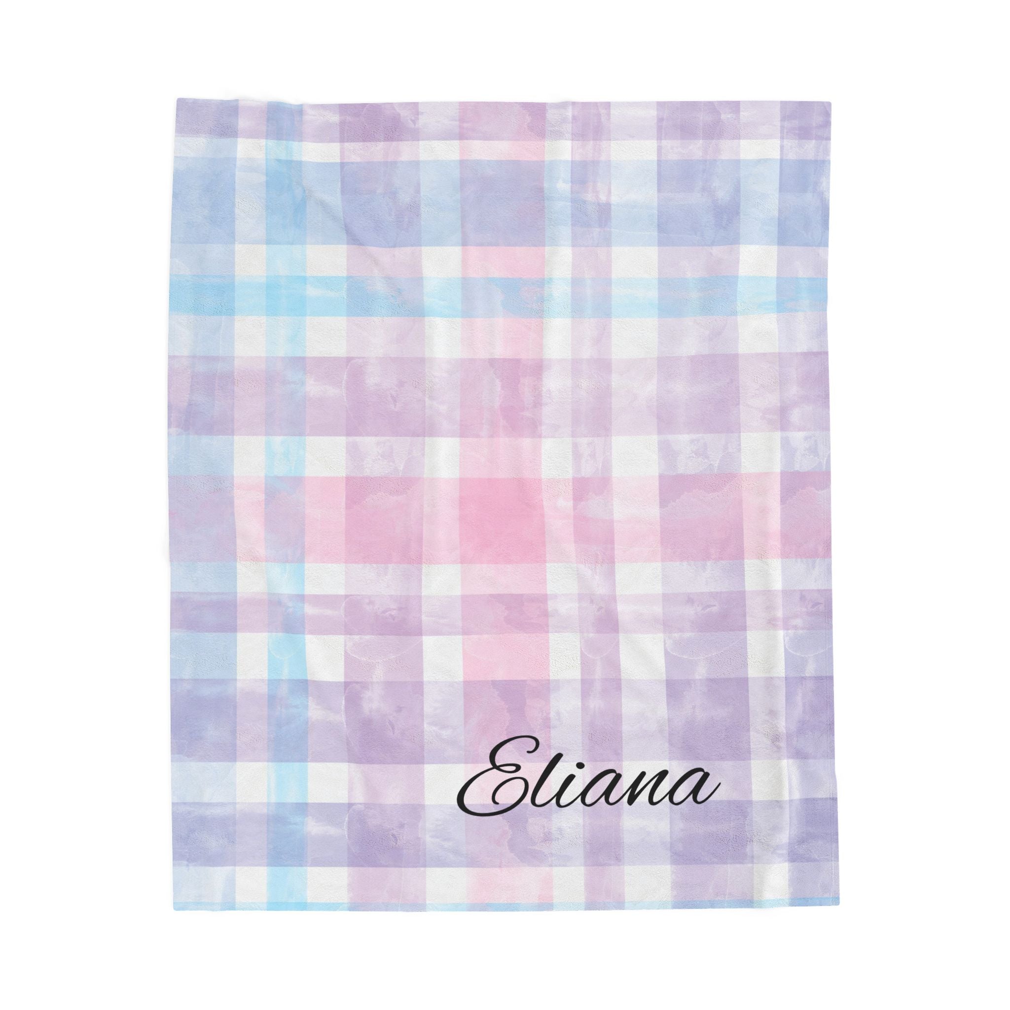 Pastel Plaid Personalized Throw Blanket