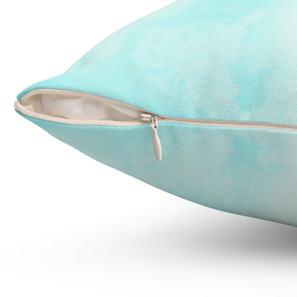 Watercolor Rainbow Off Center Hot Air Balloon Accent Pillow