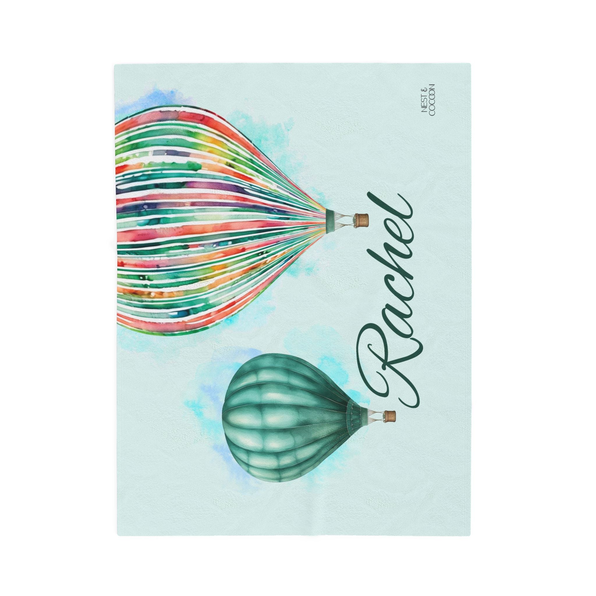 Personalized Watercolor Rainbow Blanket
