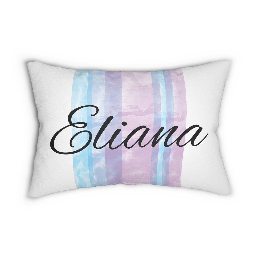 Personalized Pastel Plaid  20" by 14" Striped Lumbar Pillow