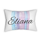 Personalized Pastel Plaid  20" by 14" Striped Lumbar Pillow