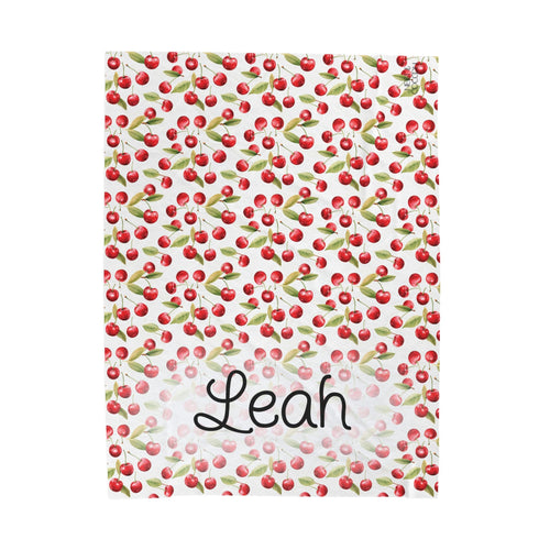 Cheery Cherry Personalized Throw Blanket