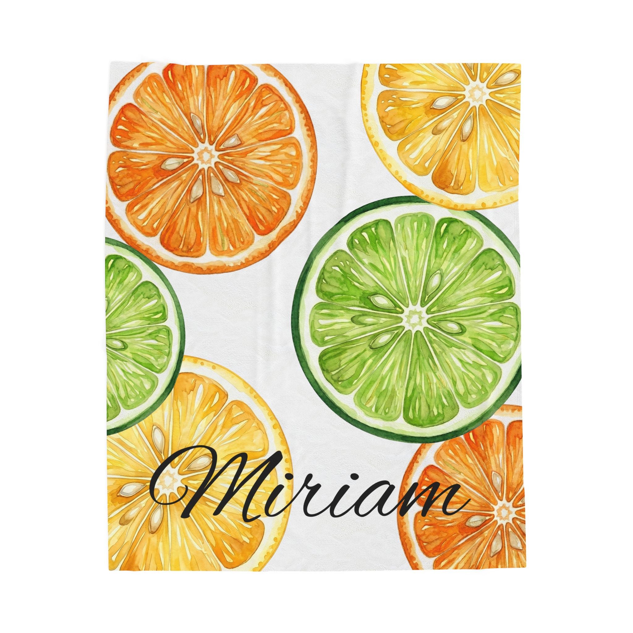 Citrus Grove Slice Personalized Throw Blanket