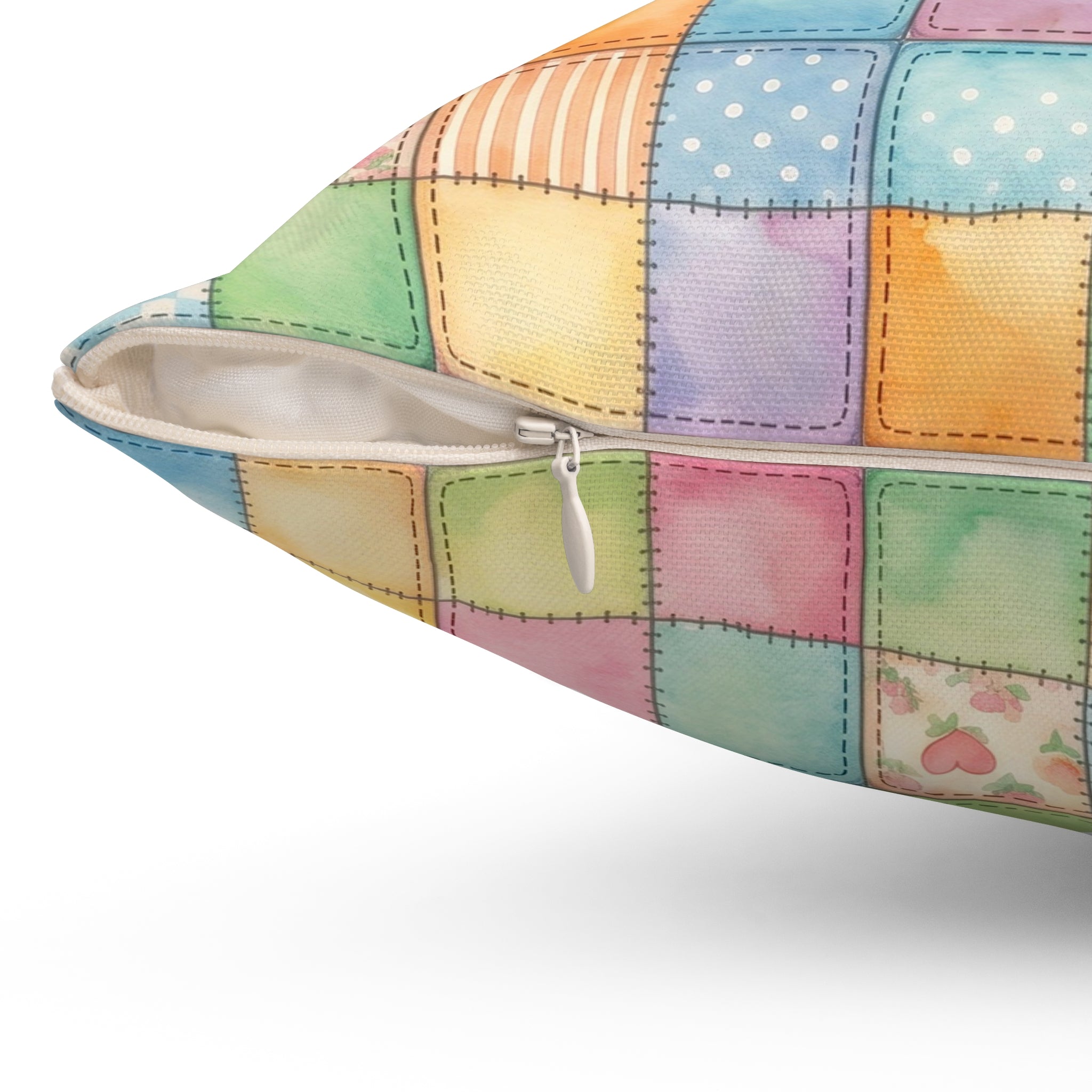 Patchwork Train Pattern Accent Pillow