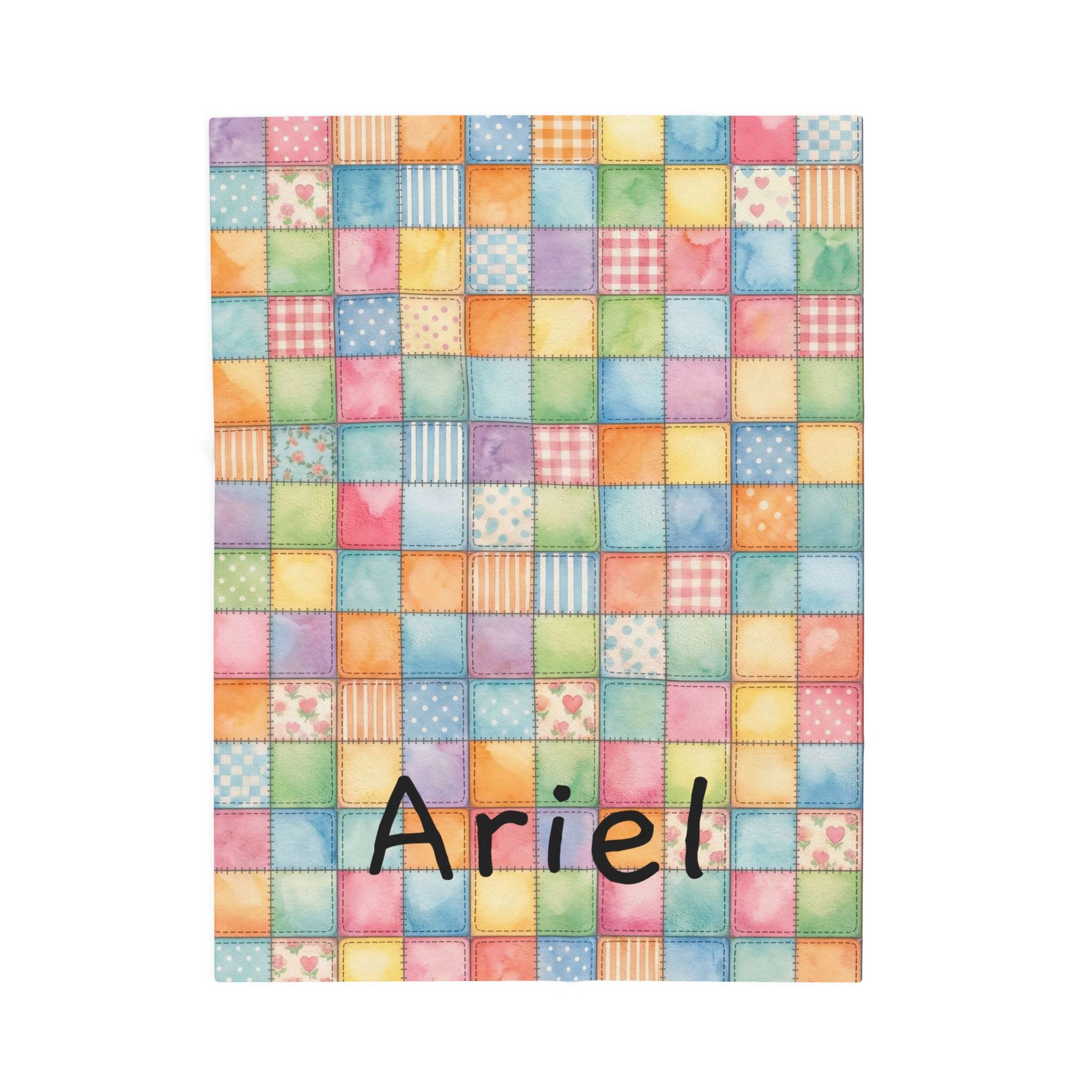 Patchwork Train Pattern Personalized Throw Blanket