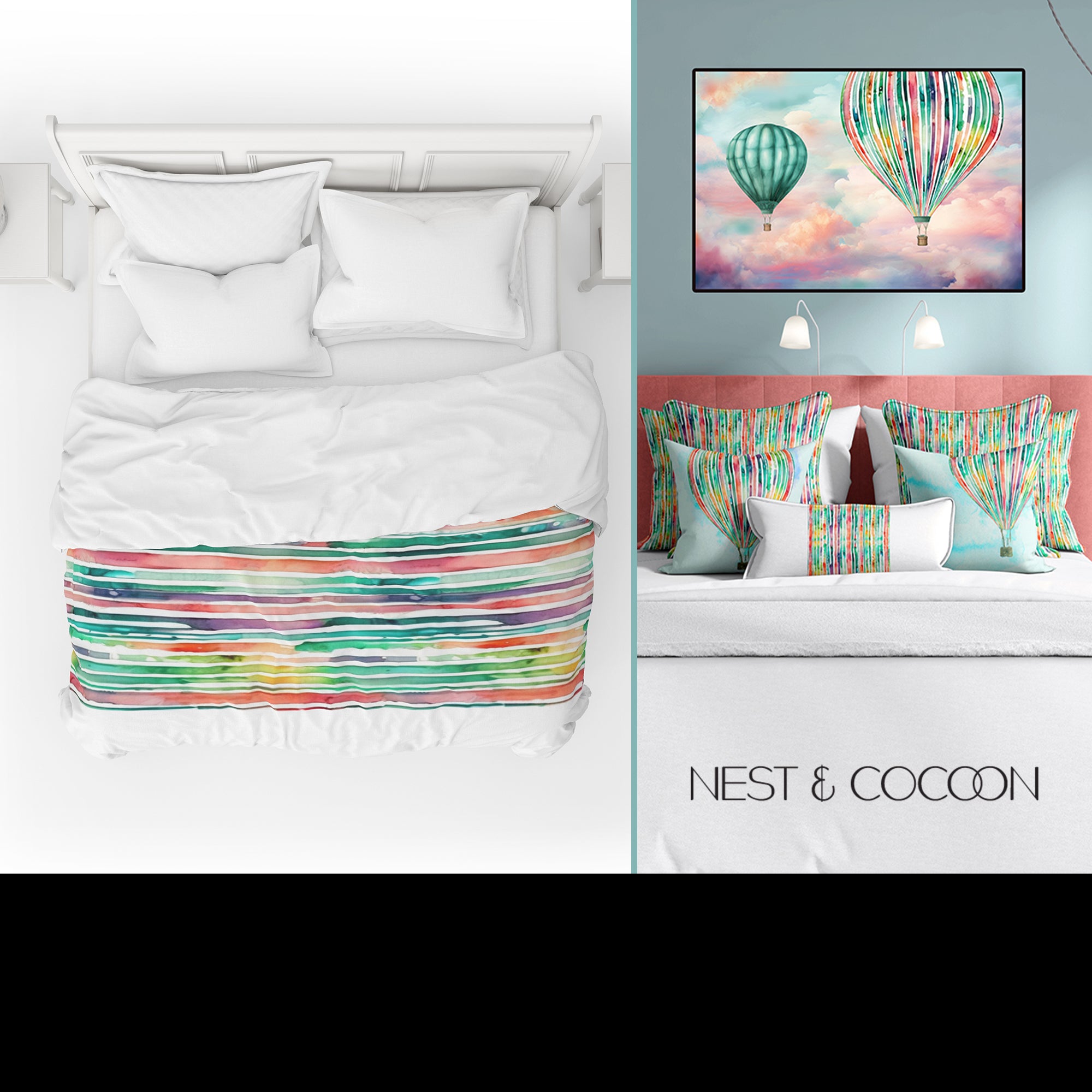 Watercolor Rainbow Duvet Cover