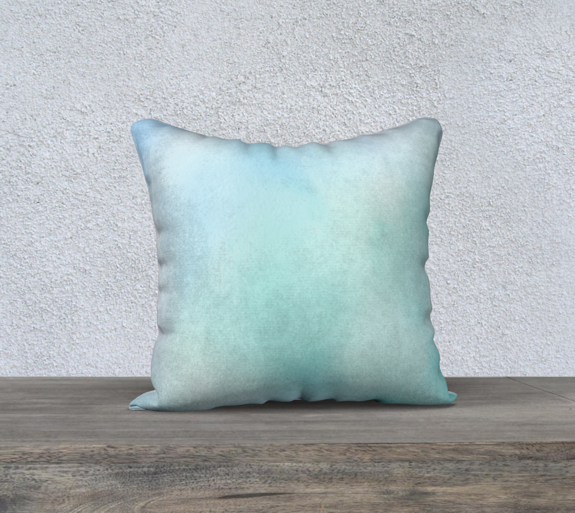 Pastel Sea Linen Pillow Cover- Solid Double Sided Pink/Blue Watercolor 18" by 18"