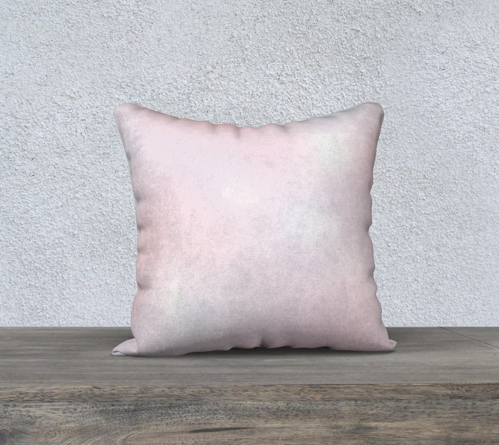 Pastel Sea Linen Pillow Cover- Solid Double Sided Pink/Blue Watercolor 18" by 18"