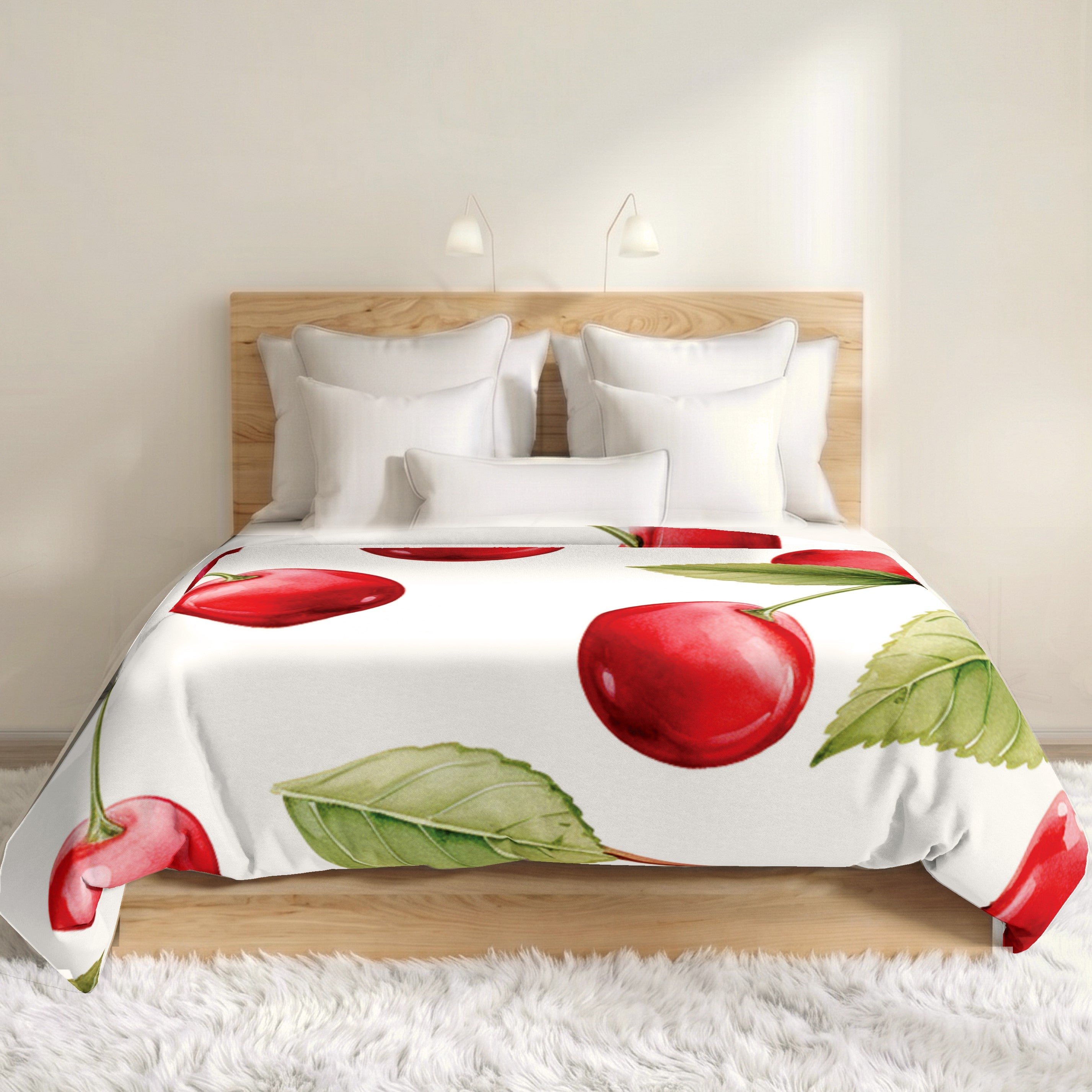 Cheery Cherry Large Scale Pattern Duvet Cover