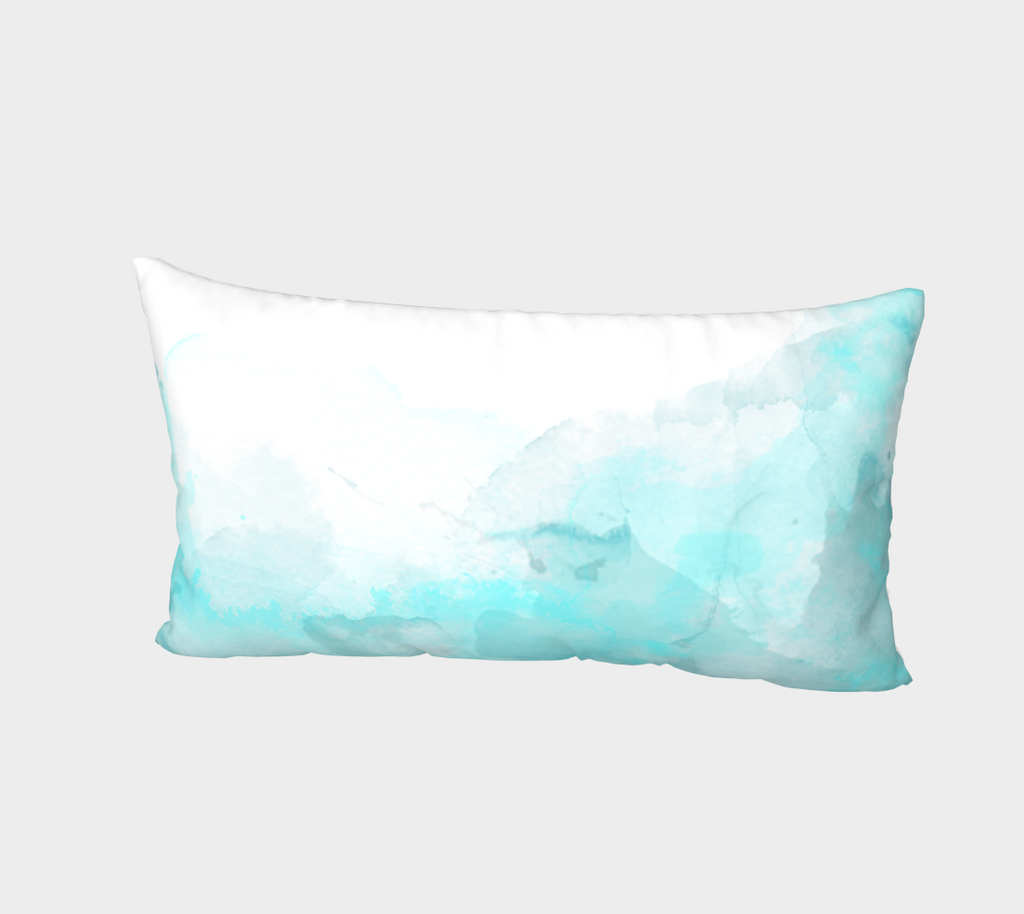 blue watercolor right sided sham