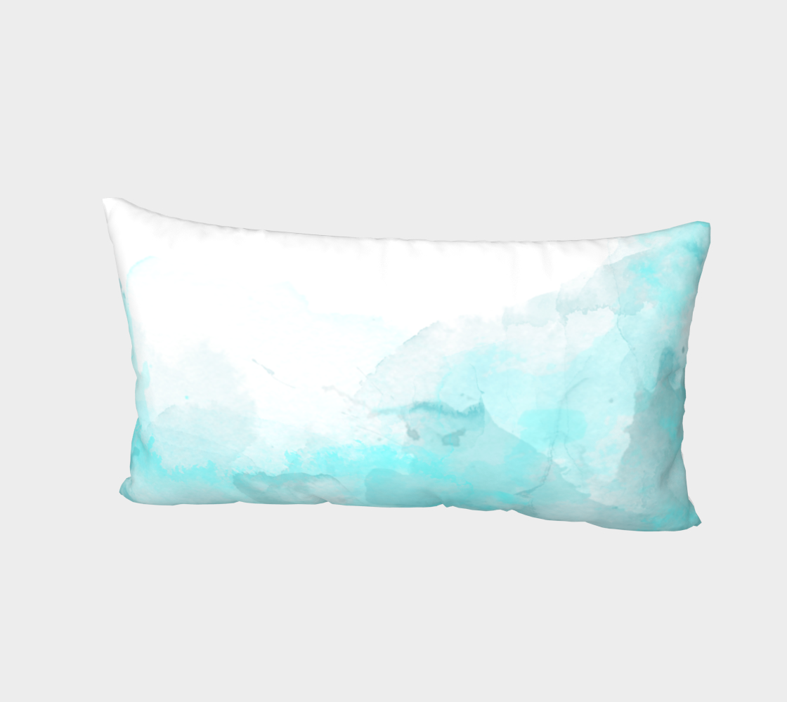blue watercolor right sided sham