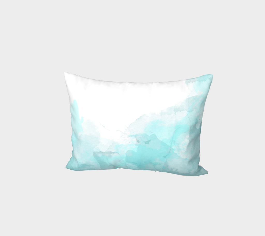 blue watercolor right sided sham