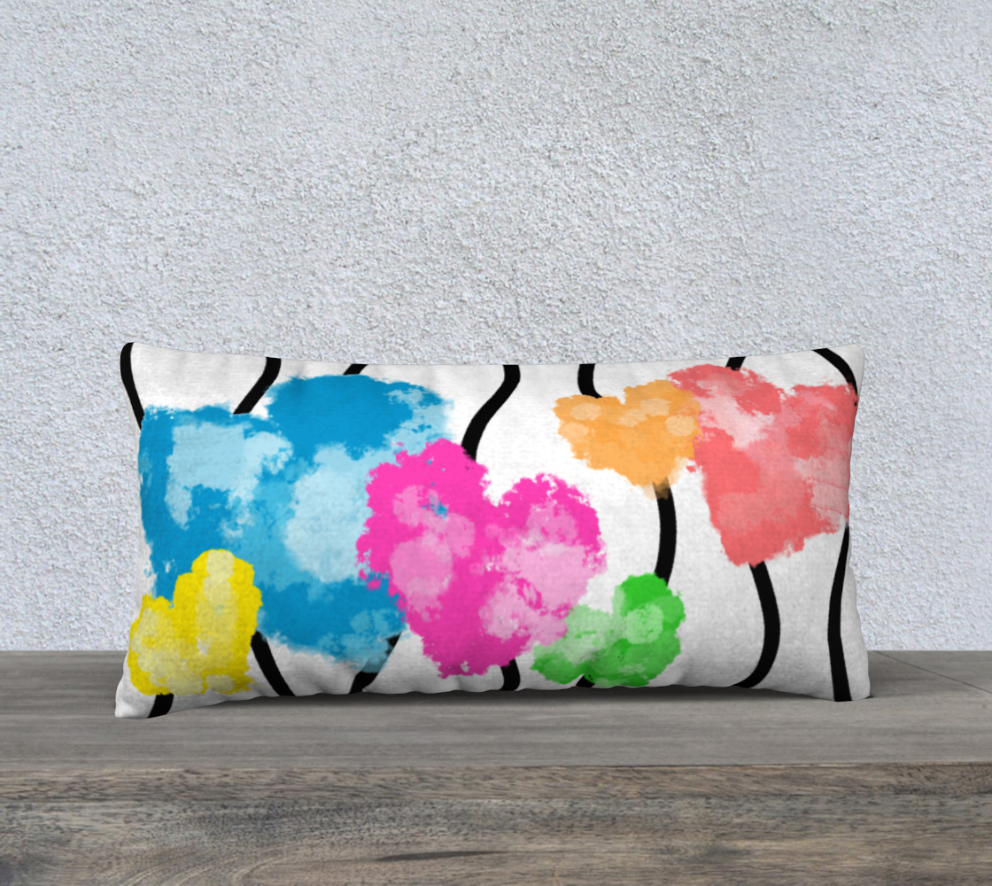 Painterly Brights 24 by 12 double sided pillow case
