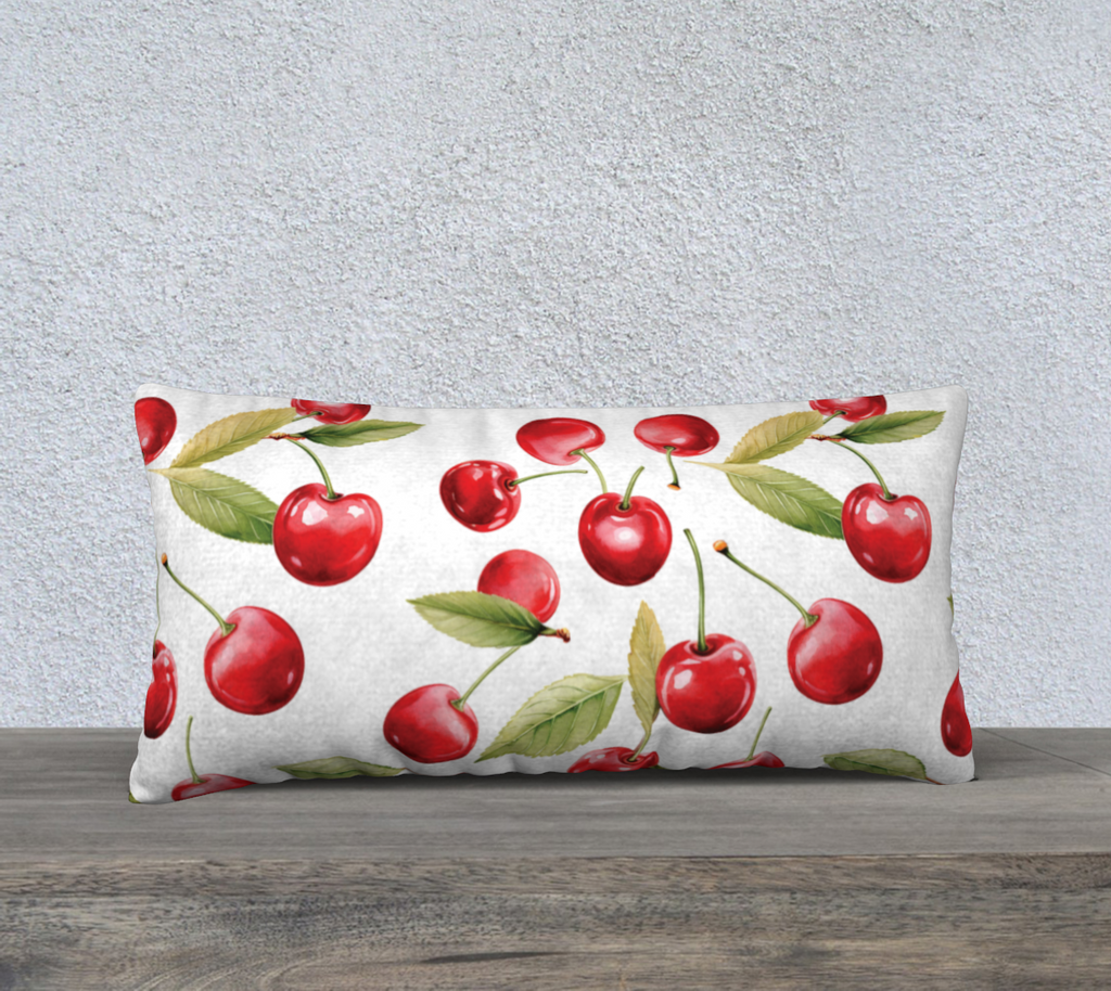 Cheery Cherry 24 by 12 cherry pattern pillow case