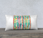 Watercolor Rainbow 24" by 12" Velvet Pillow Case