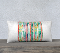 Watercolor Rainbow 24" by 12" Velvet Pillow Case