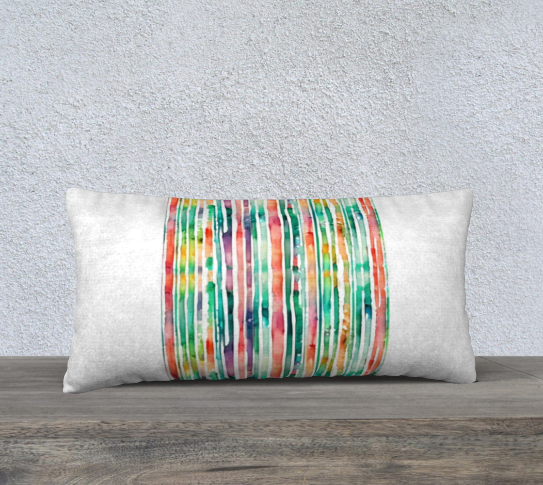 Watercolor Rainbow 24" by 12" Velvet Pillow Case