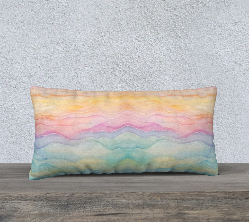 Pastel Sea Wave 24 by 12 pillow case
