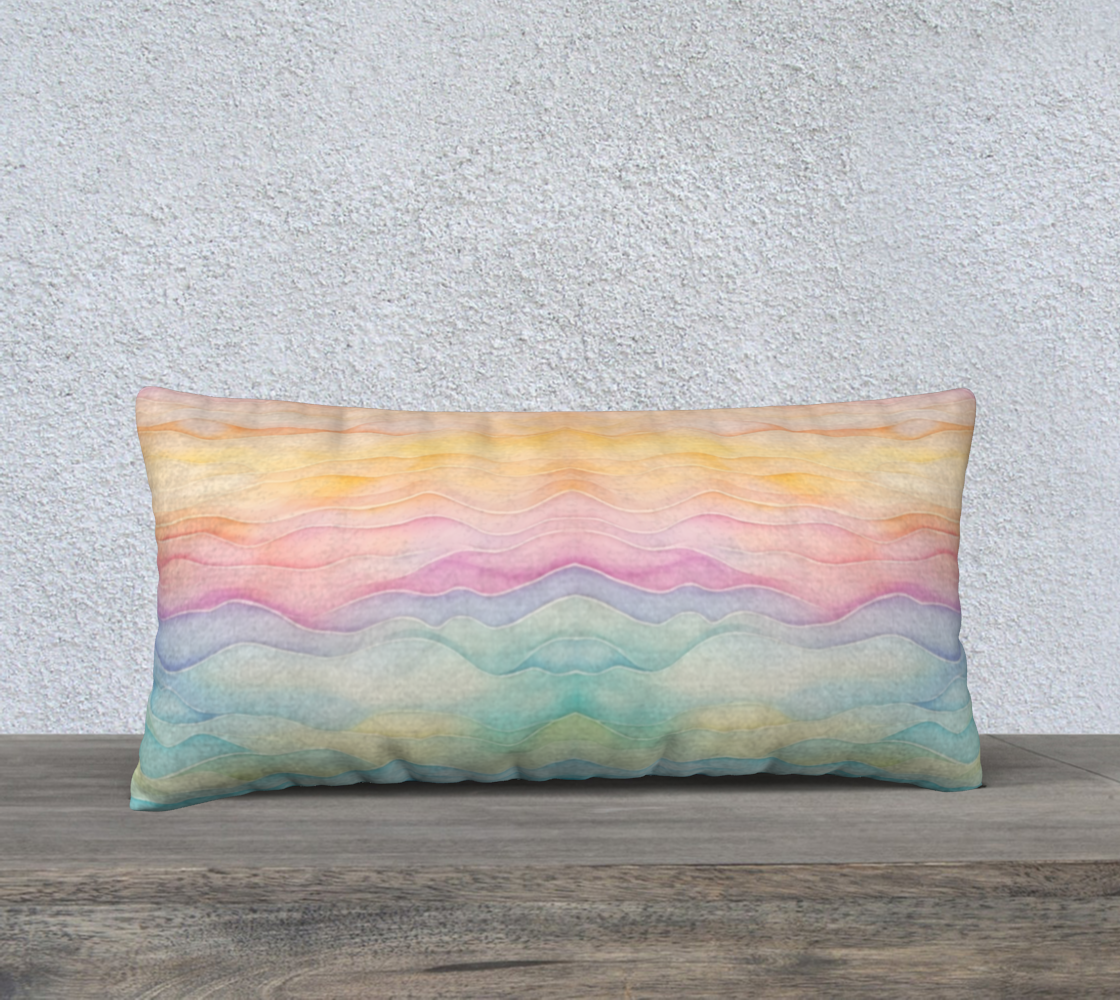 Pastel Sea Wave 24 by 12 pillow case